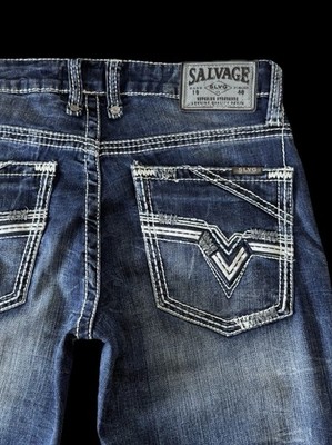 Salvage HAVOC Slim Straight Stretch Buckle Jeans ~ Men s Size 29 x 32 ~ NWOT
