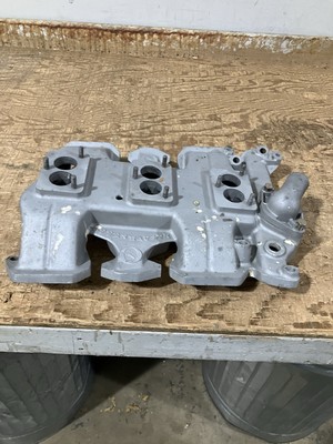 Offenhauser 5019 Aluminum 3 Carb Intake 1959-64 Oldsmobile -Stromberg/Holley
