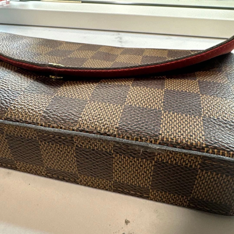 Louis Vuitton Damier Chain Wallet Brown Canvas Leather Pochette Felicie MMRg20 - Image 2 of 4