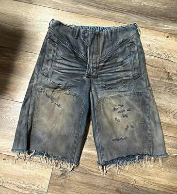 Dingyun Zhang Distressed Denim Shorts Jorts NWT Size L