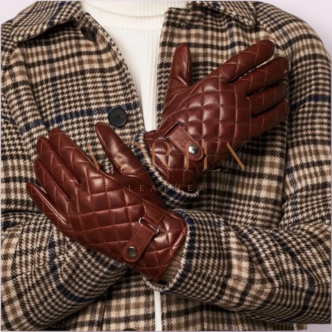 Leather Men's Gloves Leather Gloves Winter Warm Padded Style Unisex