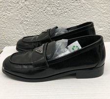 PRADA Chunky Monolith Triangle Brushed Leather Lug Loafers 38 EU 8 US Y146B