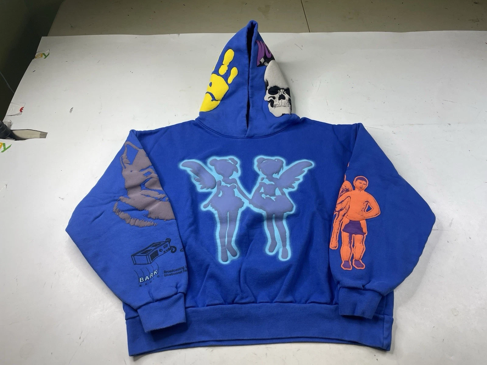 Drake Blue Hoodie For All The Dogs/Big As The What Tour Merch Medium Oversized