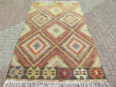 Anatolia Turkish Kilim, Design Rug, Large Rug, Kelim, Teppiche Area Rug 66''x116''