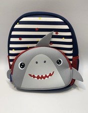 Kk Crafts Child’s School Shark Backpack 2 Zipper Pockets 2 Side Pockets