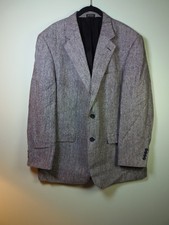 Vintage Oscar De La Renta Men's 42R 100 Silk Gray Sport Coat CEO MobBoss Luxury