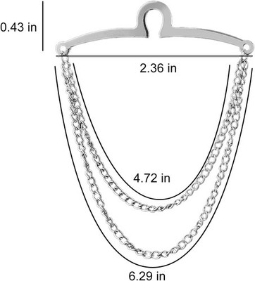 2Pcs Tie Chain for Men with Clasps Tacks Men's Accessories Suit