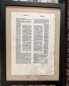 Anton Koberger Nuremberg Bible Psalms Page, Hand Colored, 1475-1483
