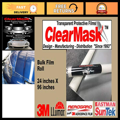 24'' x 96'' Clear Paint Protection Film Roll - 8 Mil Urethane for Cars & Surfaces
