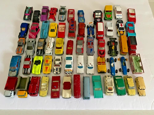 Junk Yard Lot Of  60 Vintage Lesney, Matchbox, Majorette & More Diecast Cars