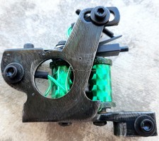 Blackened Distressed Black Widow Color Packer Tattoo Machine Green Prism Glitter