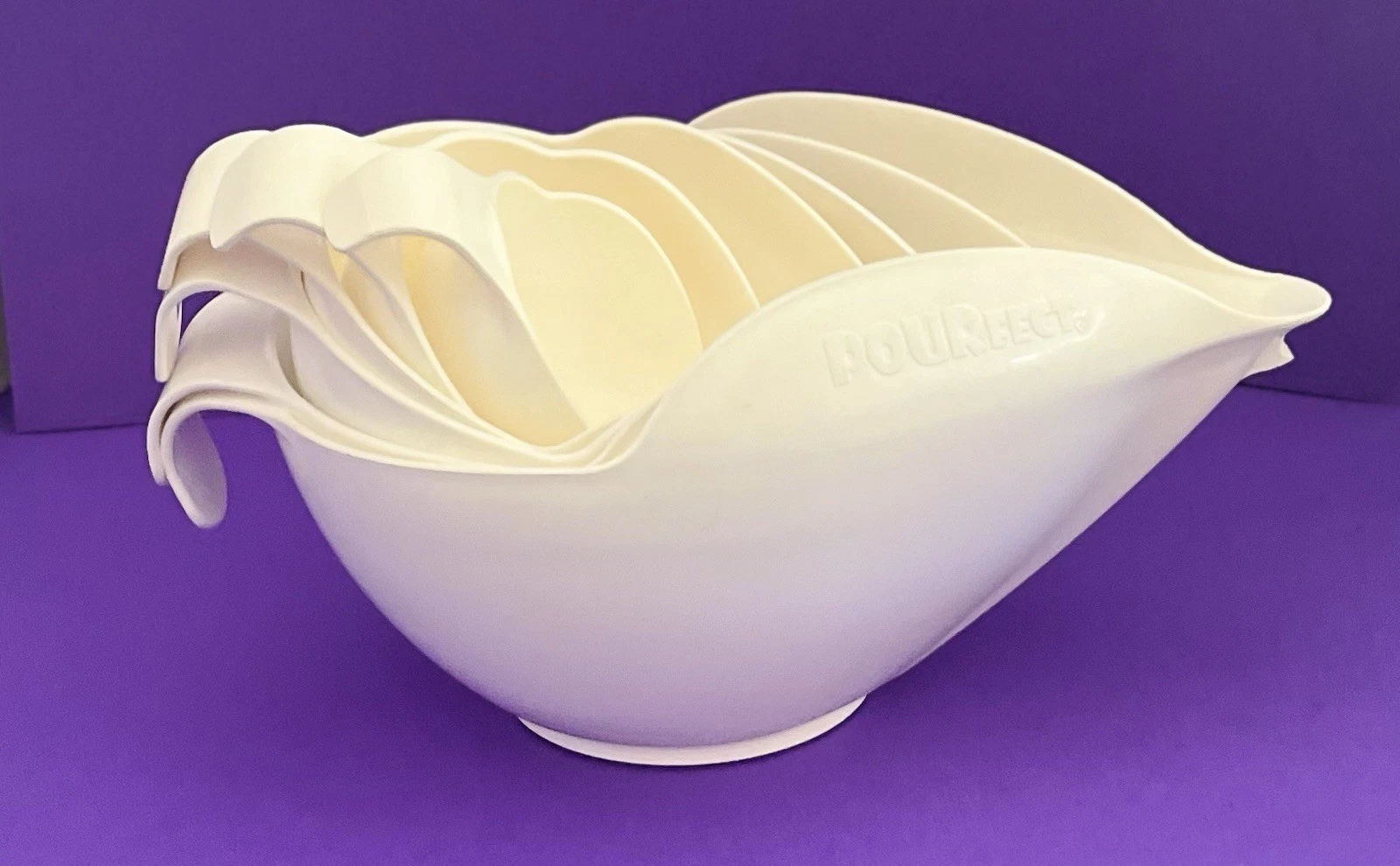 Set of Six White Pourfect Stacking Mixing Bowls Randy Kaas SALE!
