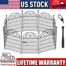 Tall Garden Fence Animal Barrier Fence with Gate, 36 In(H) X 27 In(W) 10 Panels