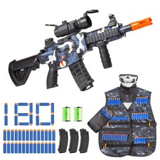 Realistic Toy Gun for Nerf Guns Darts - Electric Sniper Rifle with Blue