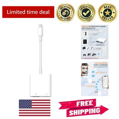 Effortless Lightning to USB Adapter with Built-in Charging for iPhone and iPad