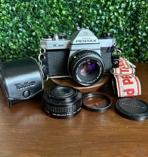Asahi Pentax K1000 35mm Film Camera SMC Pentax-M 50mm f2 Lens Tested Kit
