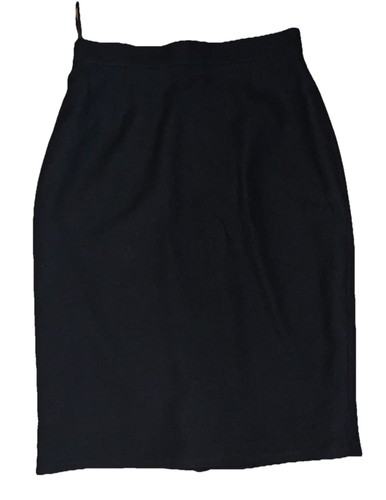 Mugler, Thierry Mugler Paris Vintage Wool Black Pencil Skirt Size 40 Knee Length