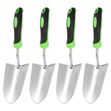 4pcs Garden Hand Shovel 13.2" Stainless Steel Trowel for Gardening, Green