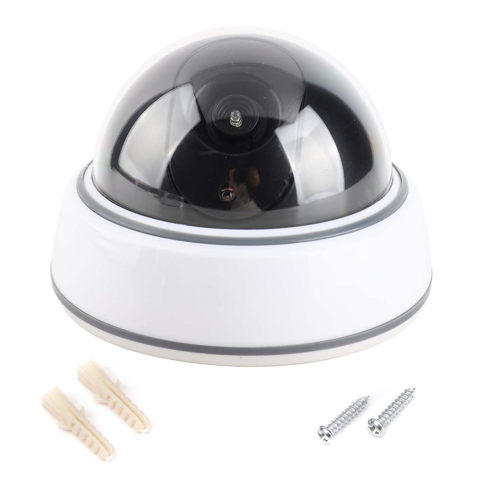 1Pc Simulation Camera Fake Dummy Dome Surveillance Security Camera Flashing Red