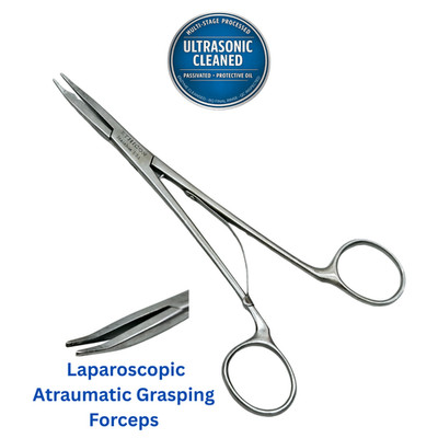 Endo-Surgery Reusable Laparoscopic Atraumatic Grasping Forceps 4 x 1mm Jaw 185mm