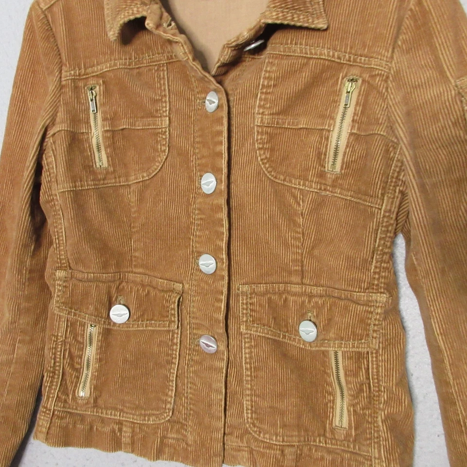 Vintage BCBG Max Azria Corduroy Jacket Blazer XS Brown Corduroy Y2K 90s Fitted - Image 3 of 4