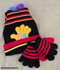 CLOSEOUT 1 1 1 NEW NEWBORN BABY COLOR KNIT HAT GLOVES SET MULTI COLOR 'ABC' HI 5