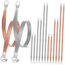 12 Pcs Universal Automotive Ground Straps, 10/15/20 Inch Engine Ground Strap 