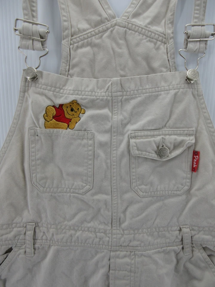 ВИНТАЖНЫЙ женский комбинезон Disney большой бежевый Winnie The Pooh джинсовая ткань с вышивкой * - Изображение 2 из 4