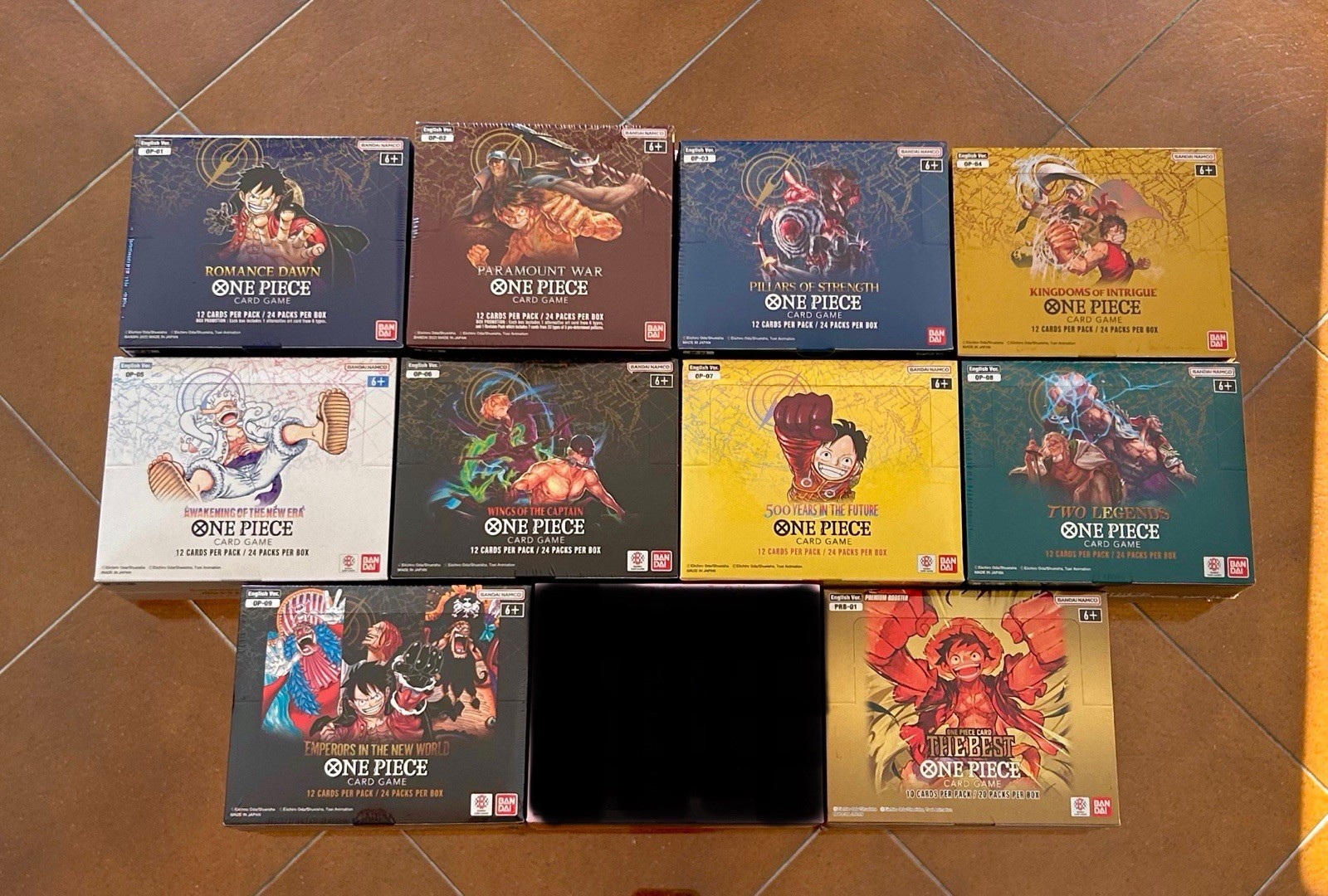 Op All Box 10x Sealed Booster Box da OP01 a OP09 + PRB01 ENG - One Piece Card Game ...