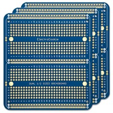 3 Pack Blue Gold Plated Double Column Solderable Breadboard PCB Panels Set