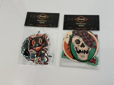 BEISTLE HALLOWEEN RARE CREEPY CO SPOOKY STICK EMS STICKER PACKS  Macabre