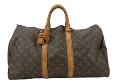 Used LOUIS VUITTON Monogram Keepall 45 Boston Bag ECLAIR Zip 80s Vintage O Japan