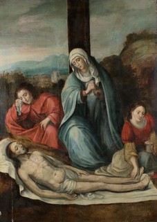 16th CENTURY HUGE ITALIAN OLD MASTER OIL ON PANEL THE LAMENTATION OF CHRIST