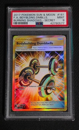 POKEMON BURNING SHADOWS BODYBUILDING DUMBBELLS 161/147 PSA 9