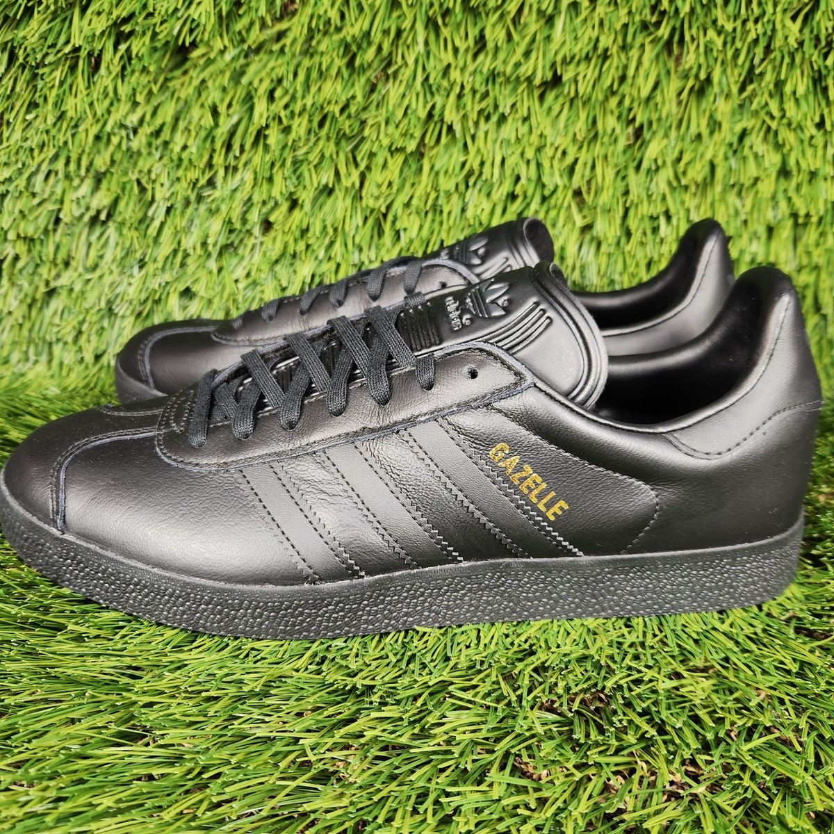 Adidas Gazelle Originals Mens Triple Black Synthetic Leather