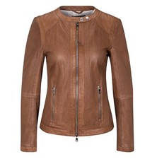 Leather , Openwork Toffee Tan Jacket, Size10. £331.00