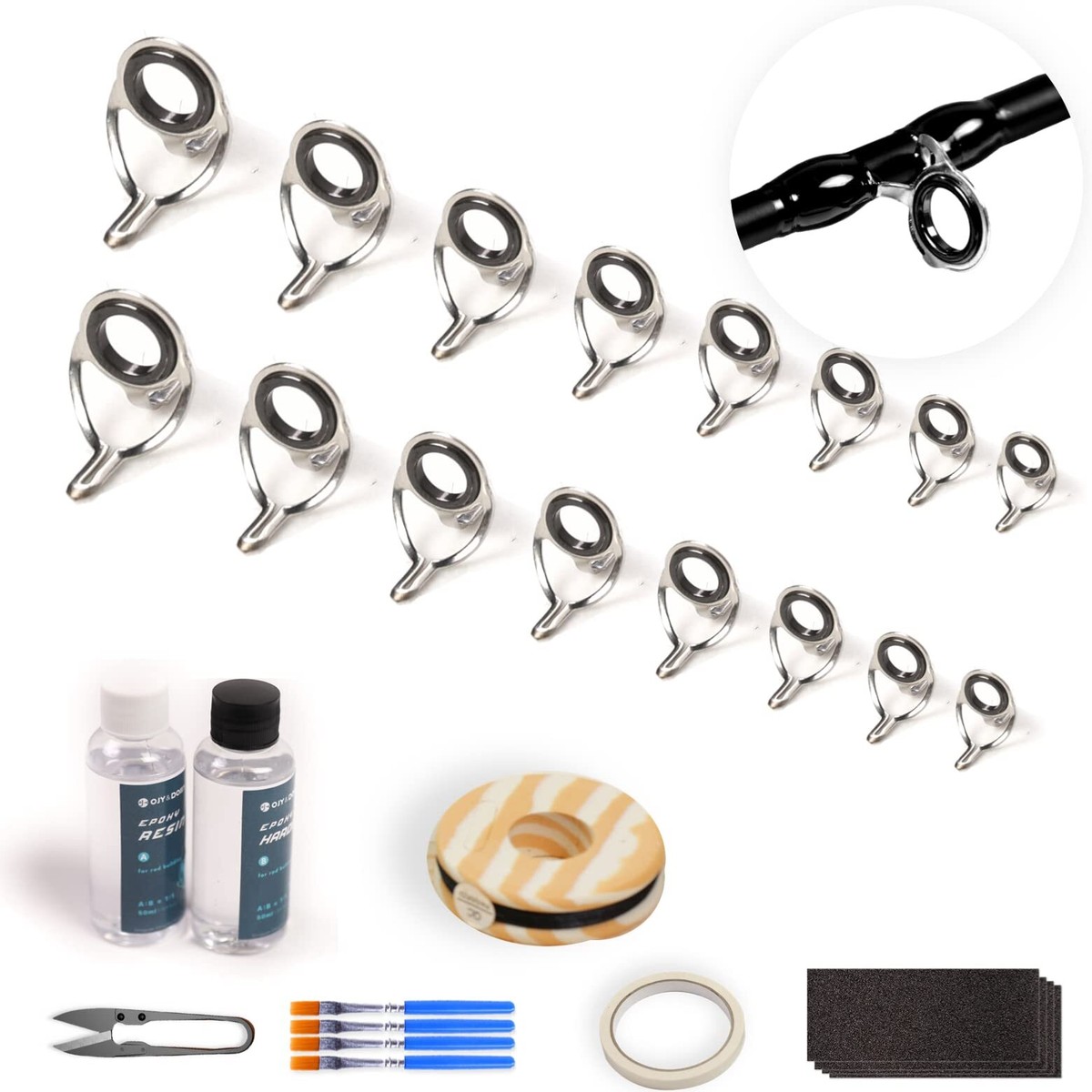 Fishing Rod Repair Kit All-in-One Supplies for Fishing Pole