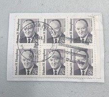 1991 Hubert H. Humphrey Great Americans Scott #2189 - 52 Cent Stamp Canceled 