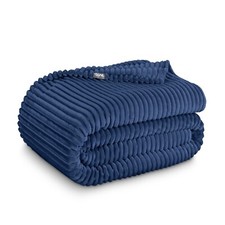Bare Home Microplush Ribbed Textured Blanket