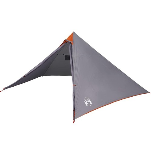 Tipi-Familienzelt 7 Personen Grau und Orange Wasserdicht - Bild 6 von 11