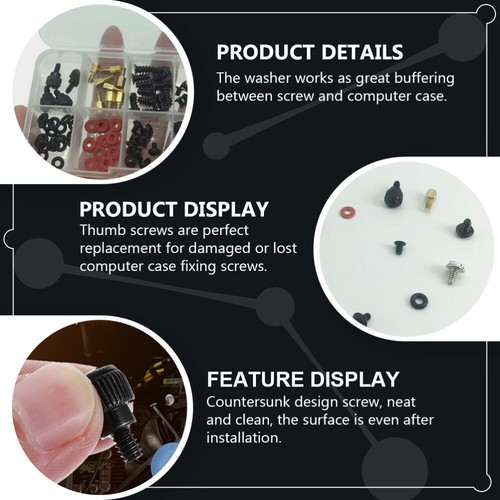 Computer Case Screw Set Repair Kit Copper Pillars Countersunk Head Screws - Photo 8/12