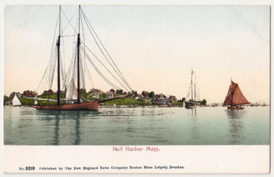 Hull Harbor Massachusetts General View Antique Postcard