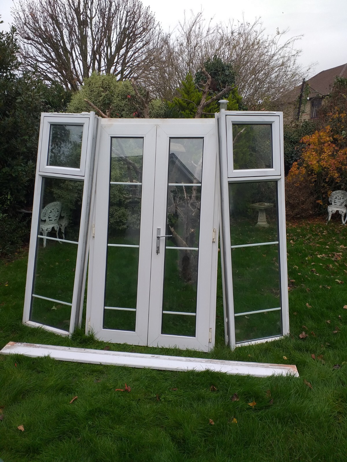 uPVC white french doors+side panels eBay