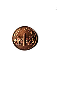1995 Singapore - 1 Cent - 937 - Copper Rain ball UNC