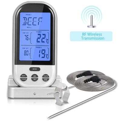 Digital Wireless Barbecue BBQ Meat Thermometer Remote Grill Cooking Food Probe