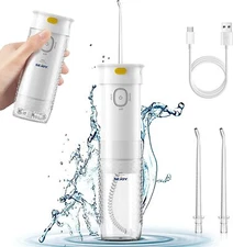 Sejoy Water Flosser Cordless Portable Oral Irrigator 3 Jet Tips IPX7 Waterproof