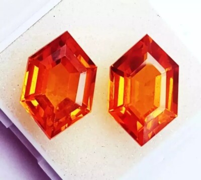 Orange Pair Sapphire Fancy Cut  20-22 Ct Extremely Rare Natural Loose Gemstone