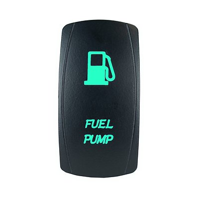 ROCKER SWITCH LED FUEL PUMP ON/OFF ATV UTV OFF-ROAD PICKUP GREEN ...