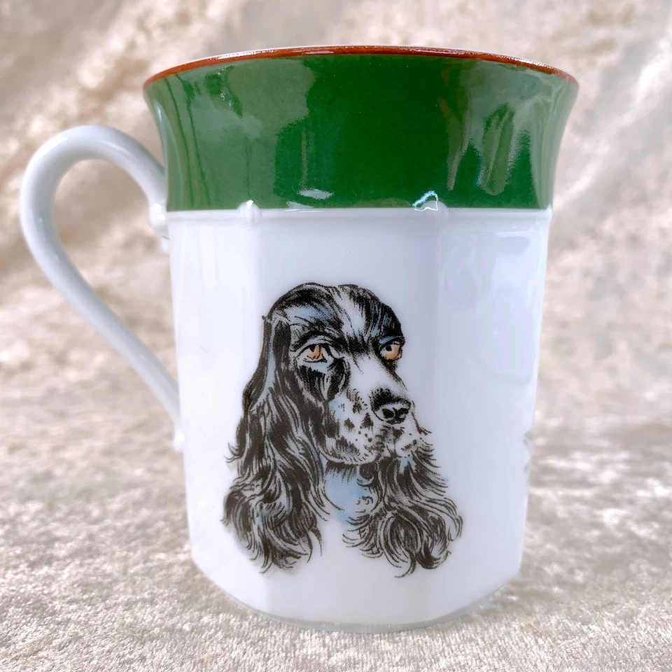 Taza de té y platillo Hermes Paris perro cocker spaniel vajilla de porcelana Foto 3 de 4