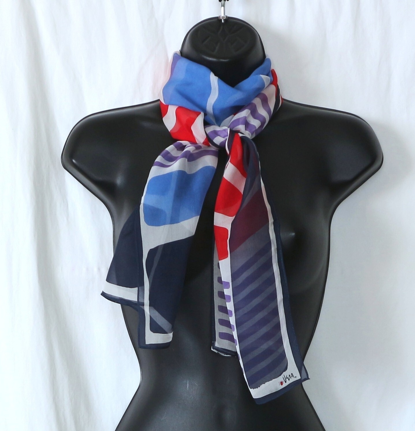 VERA NEUMANN Graphic Design Rectangular Silk Scar… - image 5